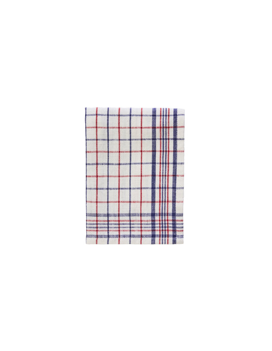 Red & Blue Checked Cotton Towel, Madam Stoltz
