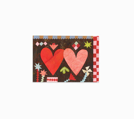 Two Hearts Mini Greeting Card, Mortlake Papers