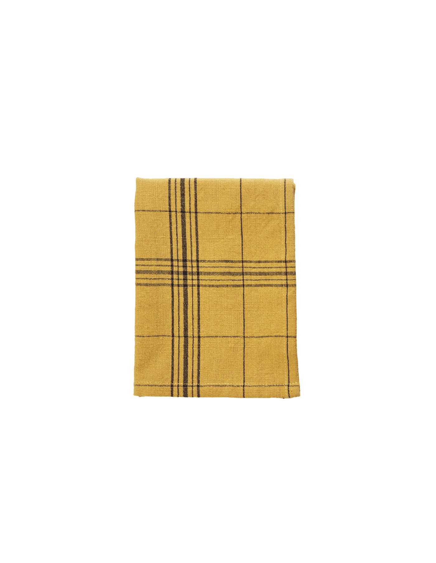 Mustard Check Cotton Towel, Madam Stoltz