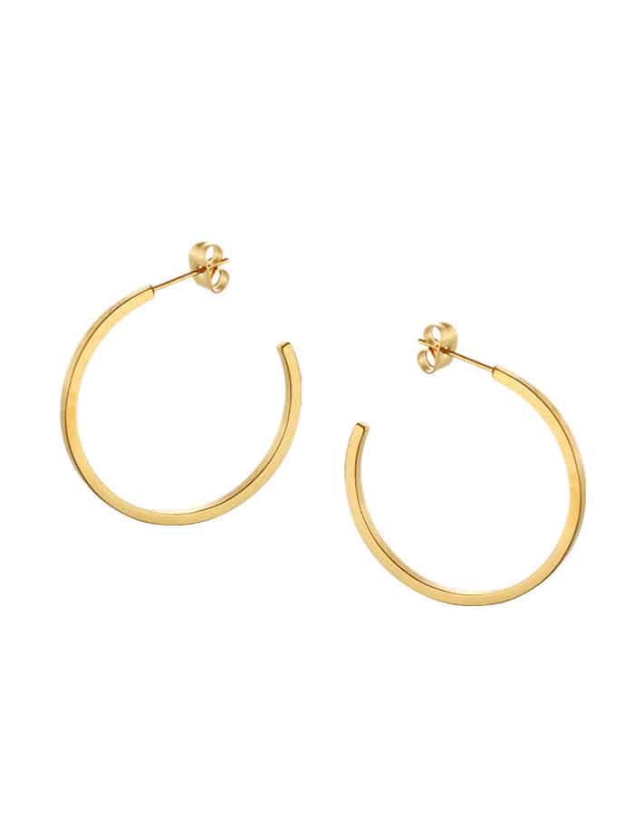 Hoop Earrings Matte Gold - Nordicmuse