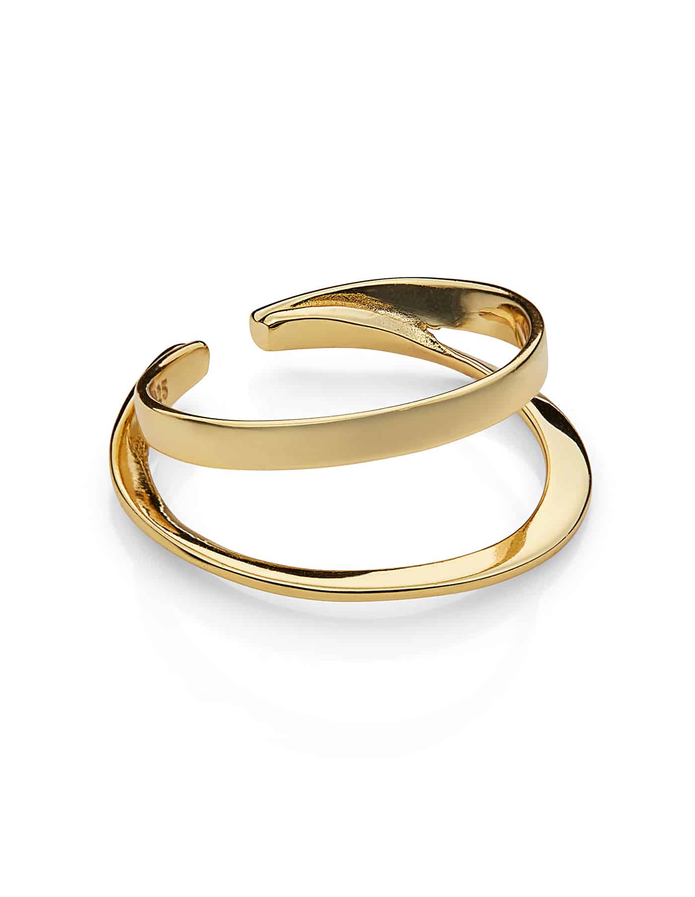 Gold Adjustable Double Layer Ring - Nordicmuse - Golden Hues