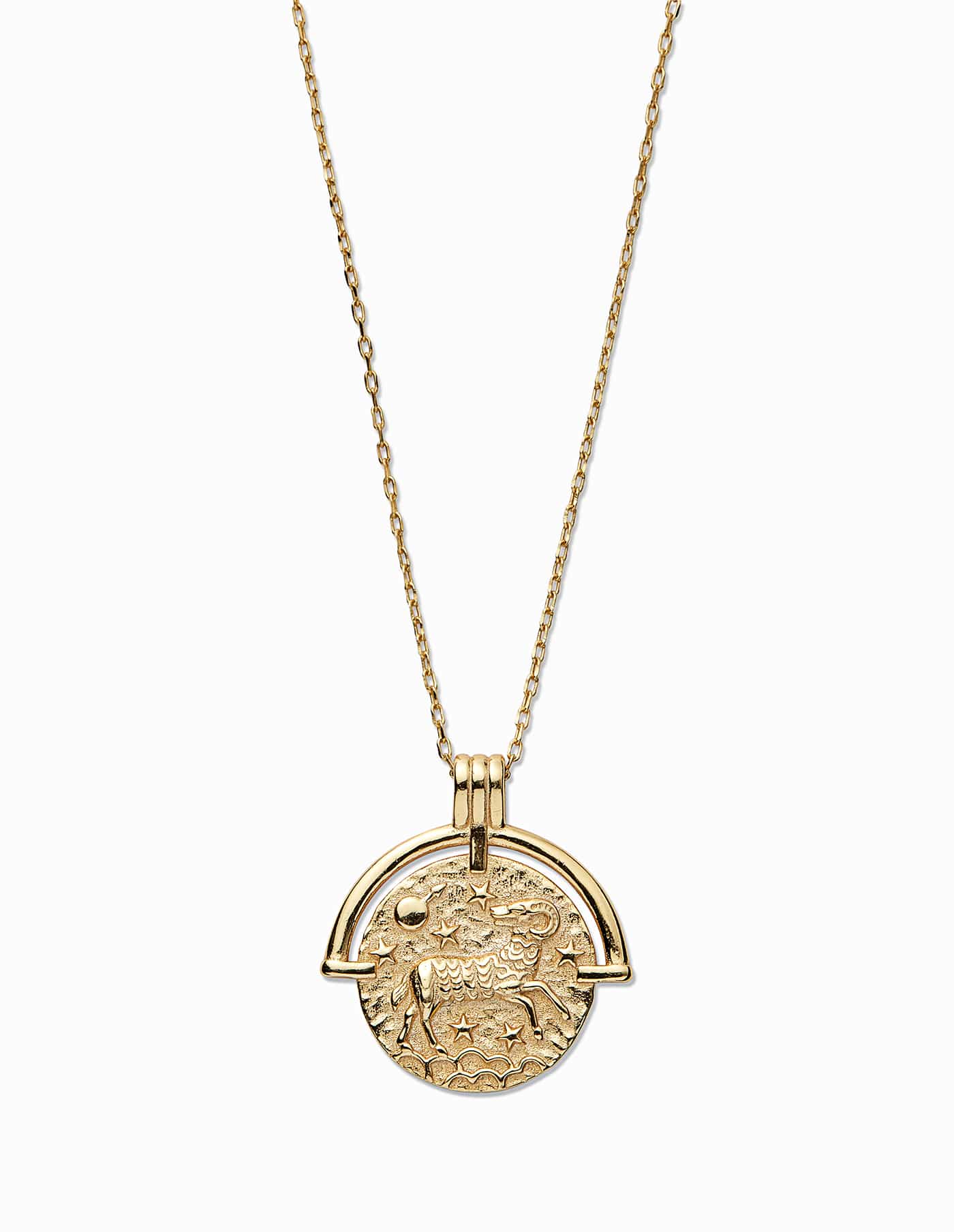 Aries Zodiac Necklace with Coin Pendant, 18k Gold Plated - Nordicmuse