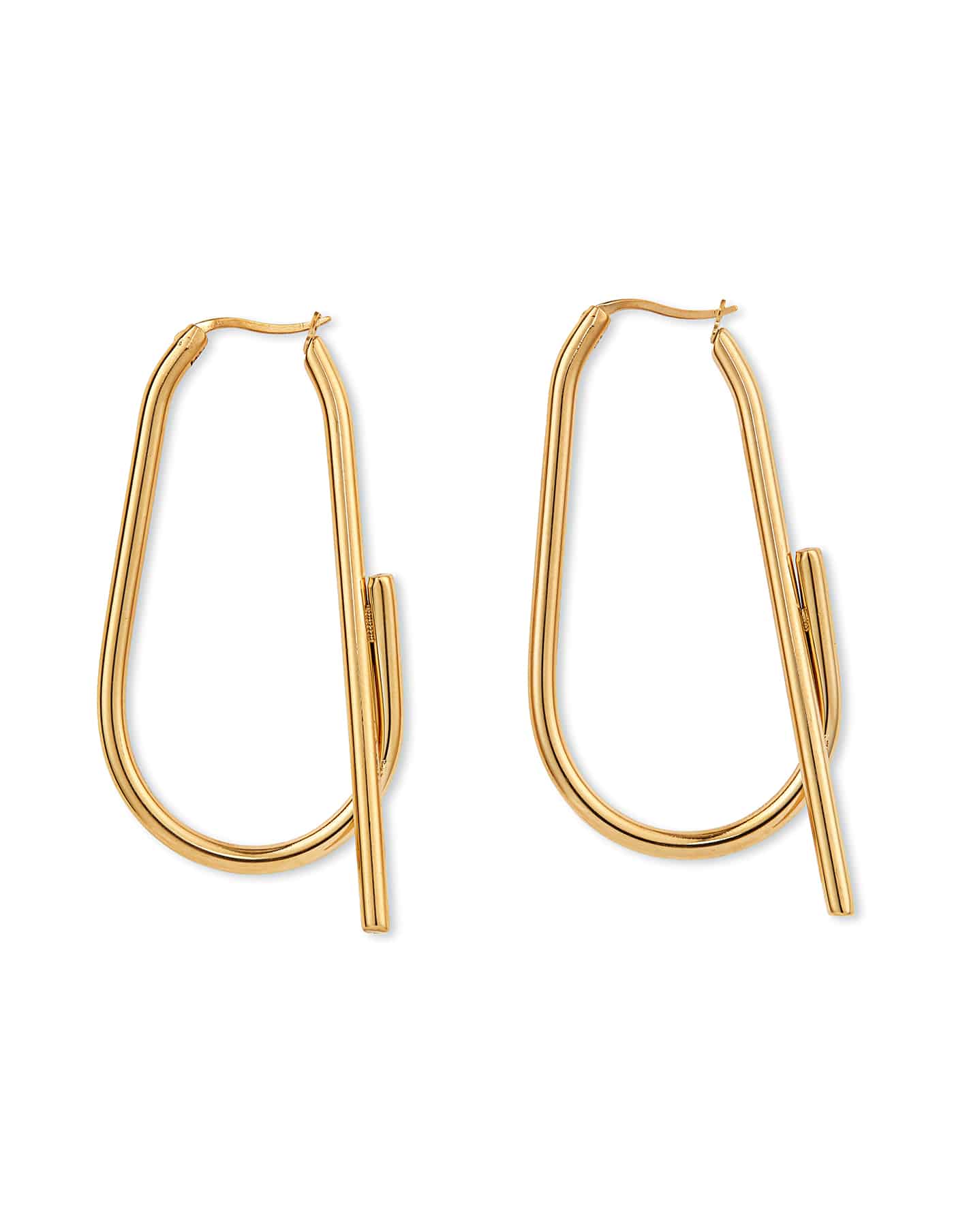 Gold Abstract Hoop Earrings, Forever Lasting - Nordicmuse
