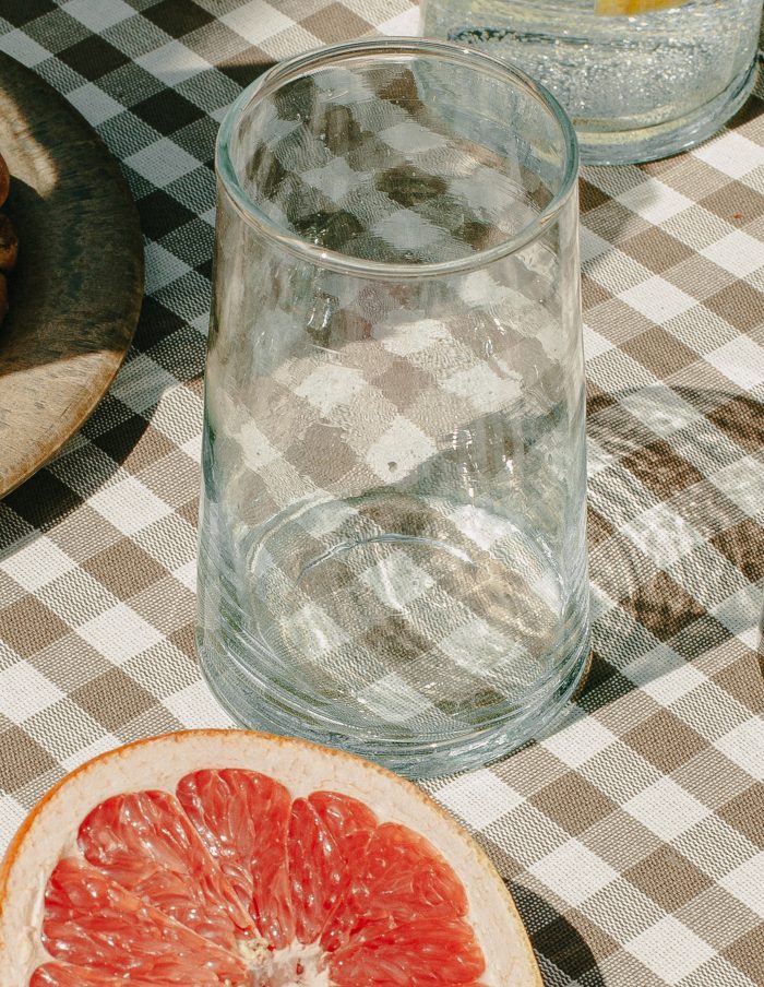 Highball Set of 4 Handmade Moroccan Beldi Glasses, Clear