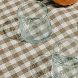 Low Set of 4 Handmade Moroccan Beldi Glasses, Clear