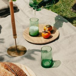 Highball Set of 4 Handmade Moroccan Beldi Glasses, Green
