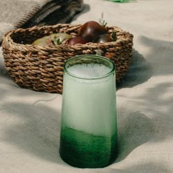 Highball Set of 4 Handmade Moroccan Beldi Glasses, Green