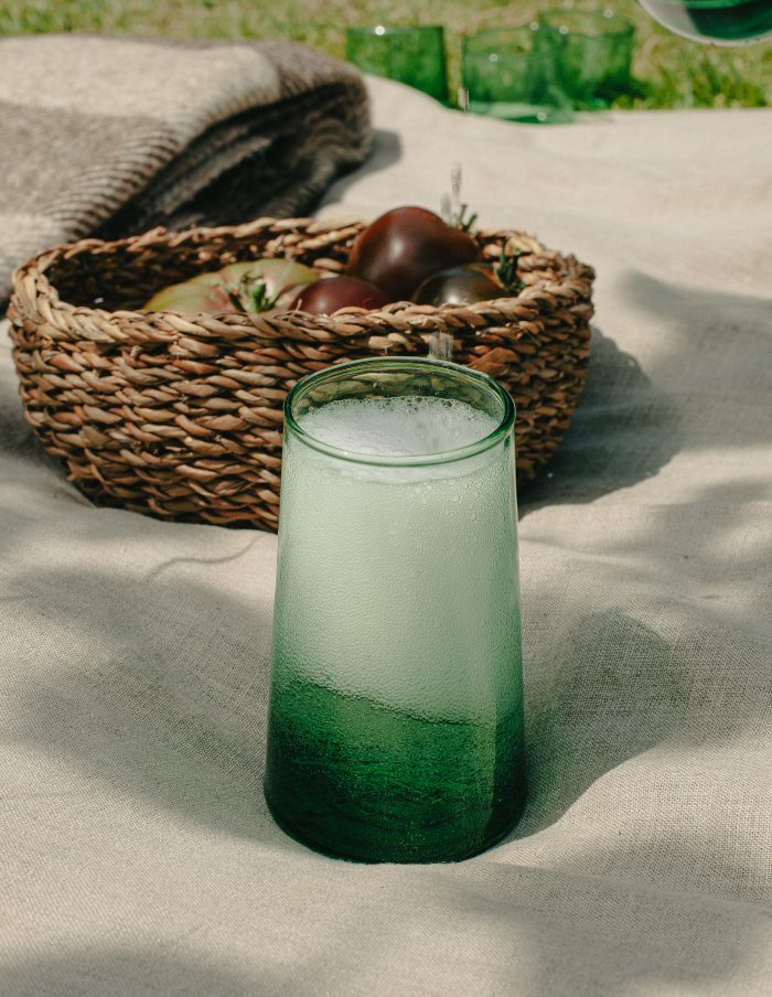 Highball Set of 4 Handmade Moroccan Beldi Glasses, Green