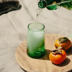 Highball Set of 4 Handmade Moroccan Beldi Glasses, Green