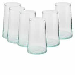 Highball Set of 6 Handmade Moroccan Beldi Glasses, Clear