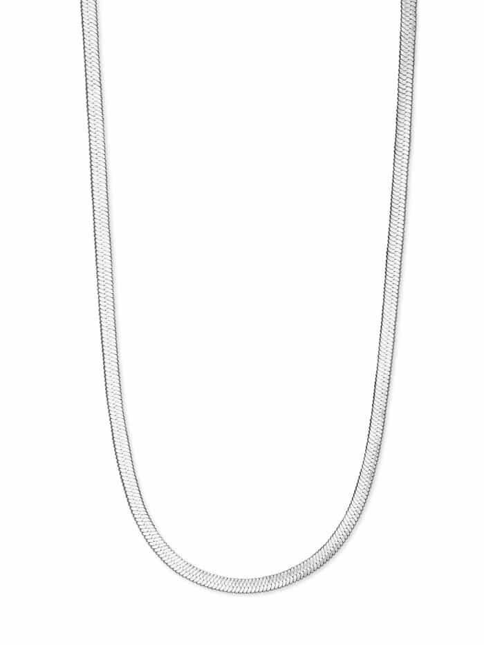 Silver Snake Chain Choker Necklace, Tarnish-Free Silver Plating