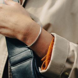 Minimal Silver Bangle, Waterproof