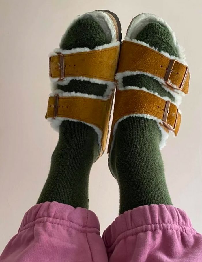 Forest Green Cotton Cloud Socks, Le Bon Shoppe