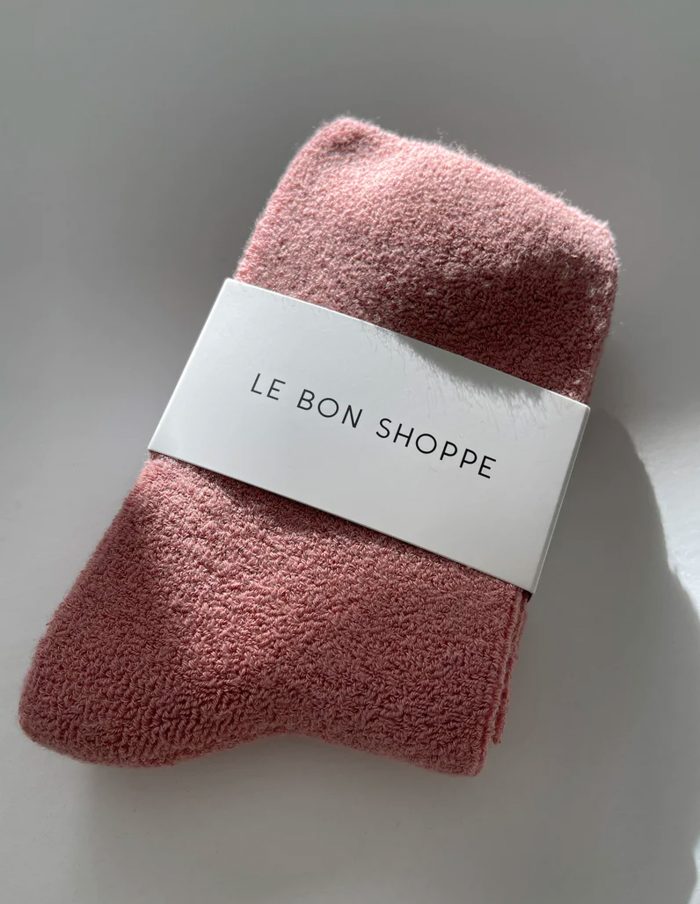 Mulberry Pink Cotton Cloud Socks, Le Bon Shoppe