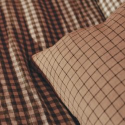 Checked Linen Cushion, Madam Stoltz