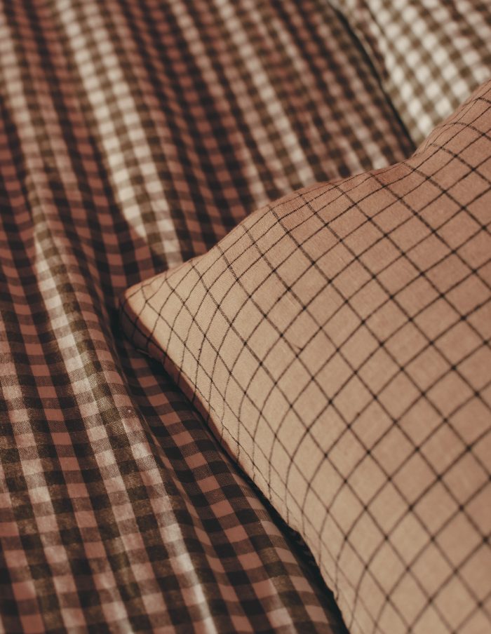 Checked Linen Cushion, Madam Stoltz