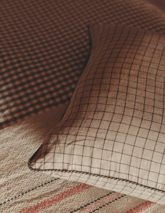 Checked Linen Cushion, Madam Stoltz
