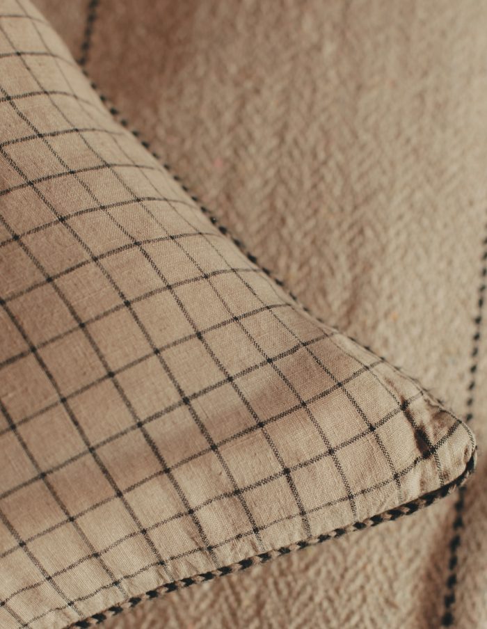 Checked Linen Cushion, Madam Stoltz
