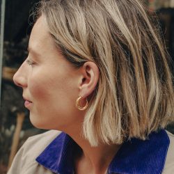 Gold Triple Entwine Hoop Earrings, Tarnish-Free Gold Plating