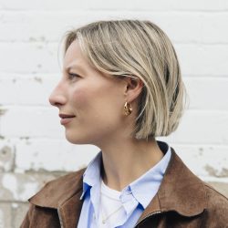 Gold Bold Crescent Hoop Earrings, Tarnish-Free Gold Plating