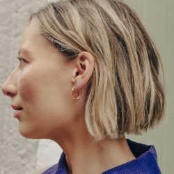 Gold Small Entwined Latch Hoop Earrings, Tarnish-Free Gold Plating