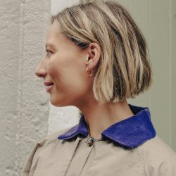 Gold Small Entwined Latch Hoop Earrings, Tarnish-Free Gold Plating