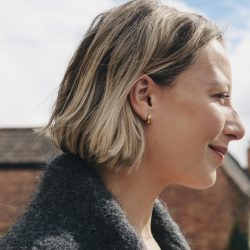 Gold Small Leverback Bold Hoop Earrings, Tarnish-Free Gold Plating