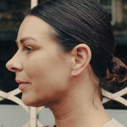 Gold Double Layer Huggie Hoop Earrings, Tarnish-Free Gold Plating