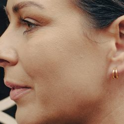 Gold Double Layer Huggie Hoop Earrings, Tarnish-Free Gold Plating