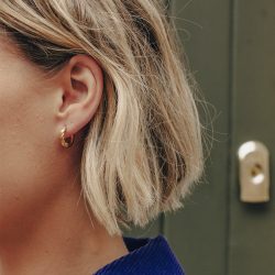 Gold Mini Twist Huggie Hoop Earrings, Tarnish-Free Gold Plating