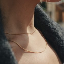 Gold Double Layer Slim Chain Necklace, Tarnish-Free Gold Plating