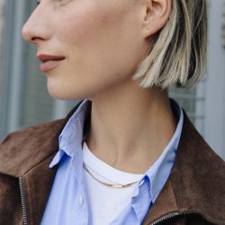 Gold Snake Chain Choker Necklace, Tarnish-Free Gold Plating