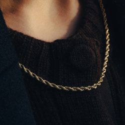 Gold Chunky Chain Link Necklace, Waterproof