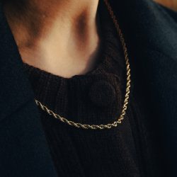 Gold Chunky Chain Link Necklace, Waterproof