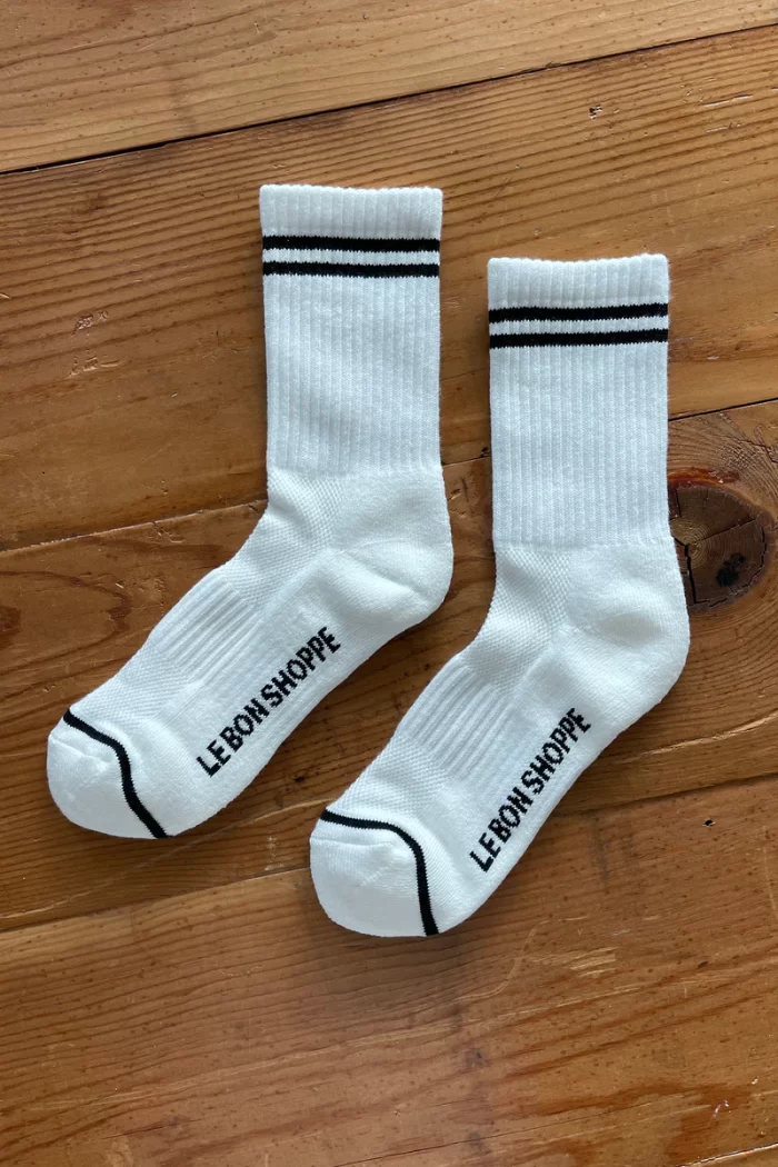 Classic White Boyfriend Socks, Le Bon Shoppe