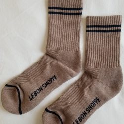 Cocoa Boyfriend Socks, Le Bon Shoppe