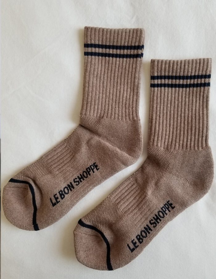 Cocoa Boyfriend Socks, Le Bon Shoppe