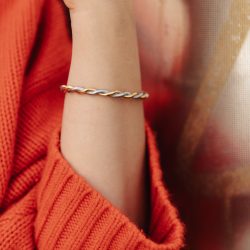 Silver Twist Cuff Bangle, Tarnish-Free Silver Plating