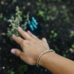 Silver Twist Cuff Bangle, Tarnish-Free Silver Plating