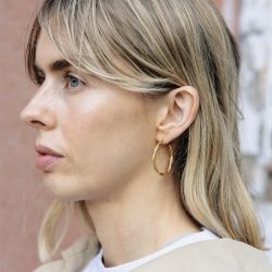 Gold Large Entwined Latch Hoop Earrings, Tarnish-Free Gold Plating