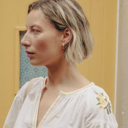 Gold Medium Leverback Bold Hoop Earrings, Tarnish-Free Gold Plating