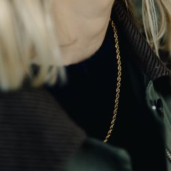 Gold Rope Twist Chain Necklace, Tarnish-Free Gold Plating