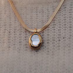 Gold Snake Chain Pendant Necklace, Waterproof