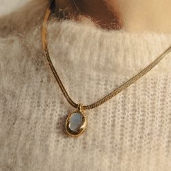 Gold Snake Chain Pendant Necklace, Waterproof