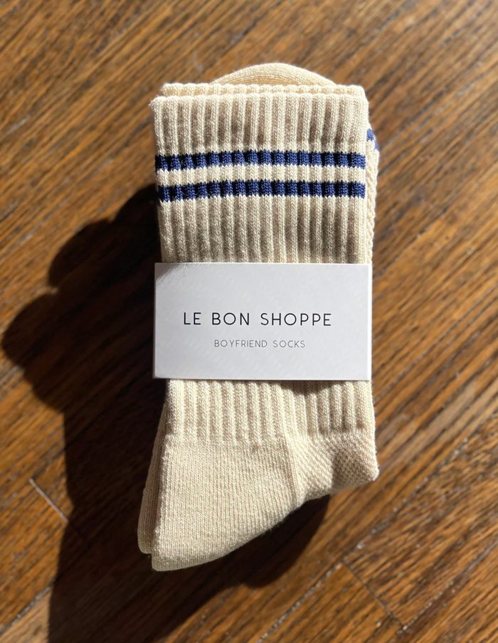 Cashew Cream Boyfriend Socks, Le Bon Shoppe