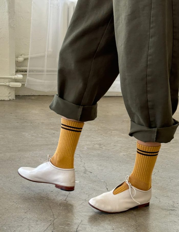Biscotti Yellow Boyfriend Socks, Le Bon Shoppe