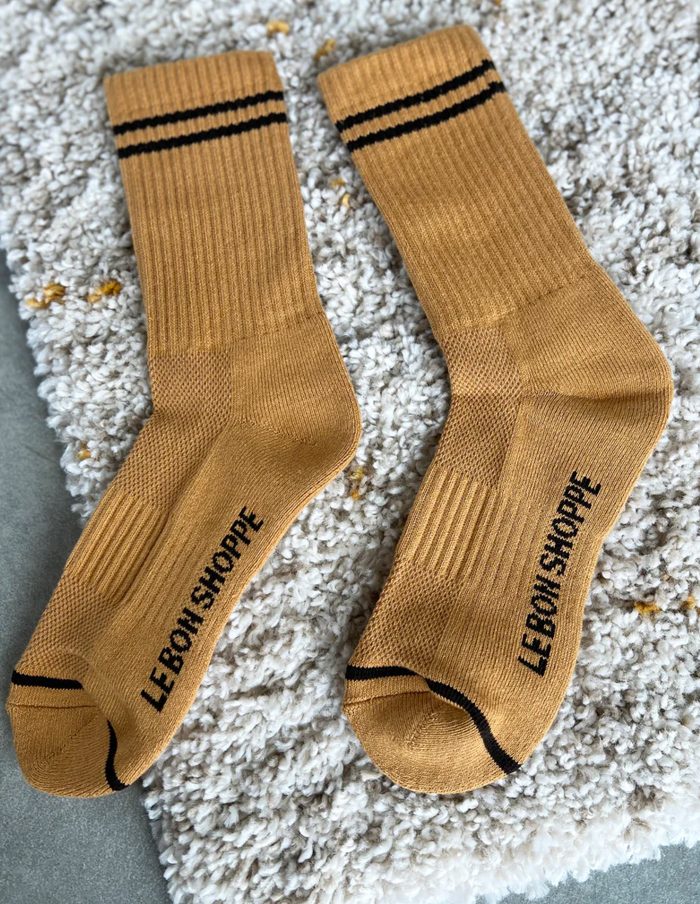 Biscotti Yellow Boyfriend Socks, Le Bon Shoppe