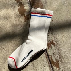 Milk White Boyfriend Socks, Le Bon Shoppe