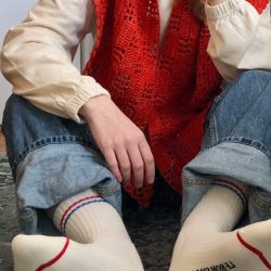 Milk White Boyfriend Socks, Le Bon Shoppe