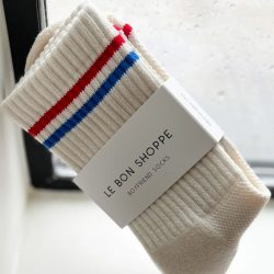 Milk White Boyfriend Socks, Le Bon Shoppe